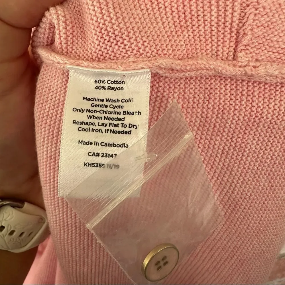 Talbots Knit Sweater Button Detail NEW Women’s Plus 3X Pink - Picture 8 of 11